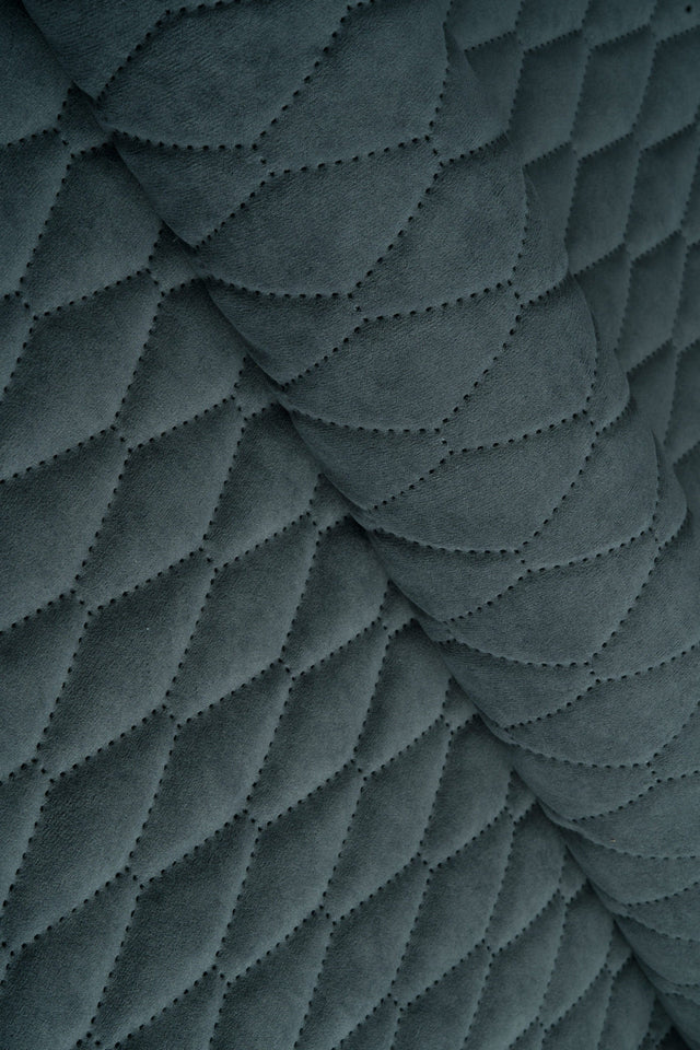 Mörk stormgrå Uttario velvet 3D – quiltad velour med bladmönster (bild 1 av 3)
