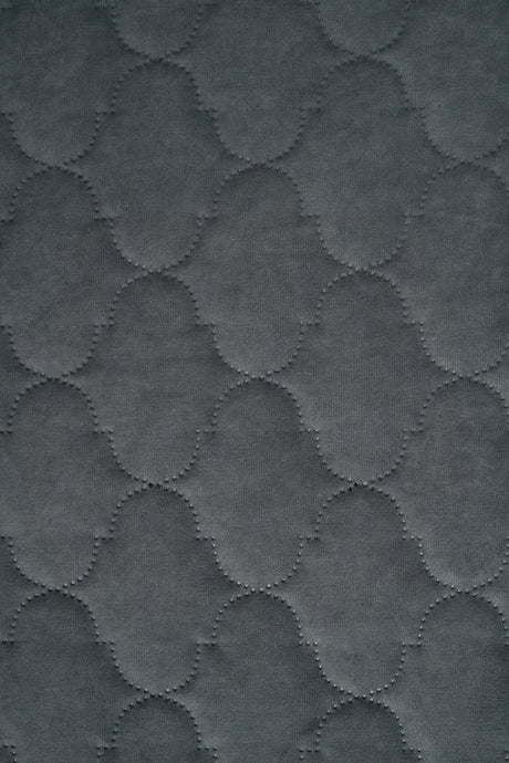 Mörk stormgrå Uttario velvet 3D – quiltad velour med bubbelmönster (bild 2 av 3)