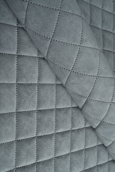 Ljus dimgrå Uttario velvet 3D – quiltad velour med solfjädersmönster (bild 1 av 3)