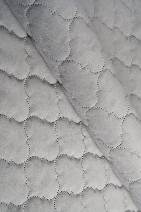 Ljus dimgrå Uttario velvet 3D – quiltad velour med bubbelmönster (bild 1 av 3)