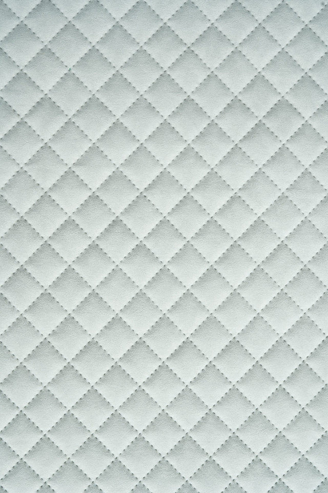 Mjuk isgrå Uttario velvet 3D – quiltad velour med rutmönster (bild 2 av 3)