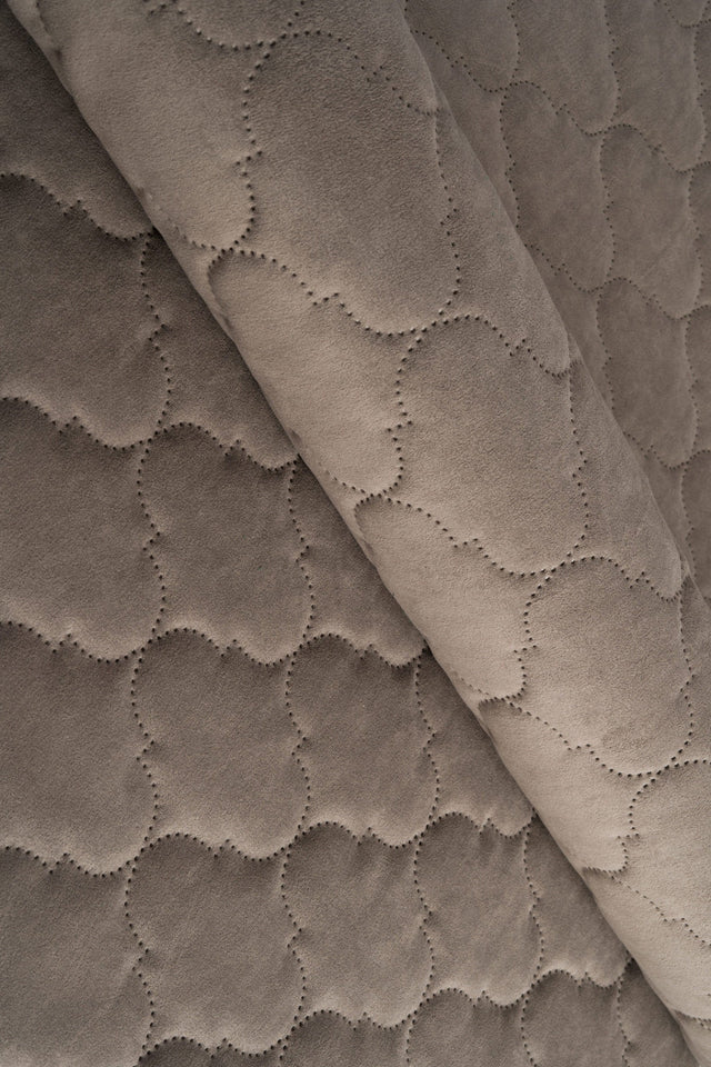 Varm drivvedgrå Uttario velvet 3D – quiltad velour med bubbelmönster (bild 1 av 3)