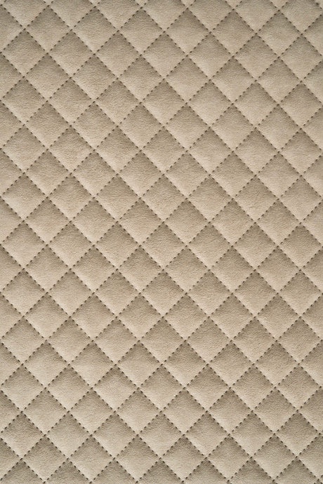 Varm dynbeige Uttario velvet 3D – quiltad velour med rombmönster (bild 2 av 3)