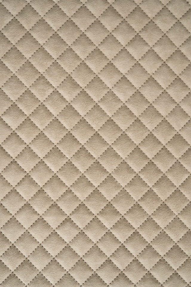 Varm dynbeige Uttario velvet 3D – quiltad velour med rombmönster (bild 2 av 3)