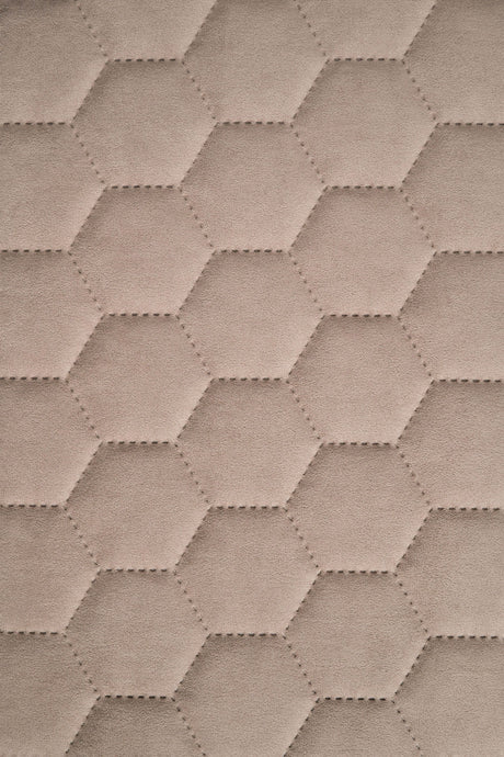 Varm dynbeige Uttario velvet 3D – quiltad velour med sexkantsmönster (bild 2 av 3)