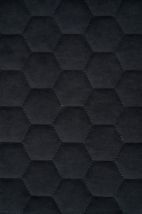Mörk grafitsvart Uttario velvet 3D – kviltad velour med sexkantsmönster (bild 2 av 3)