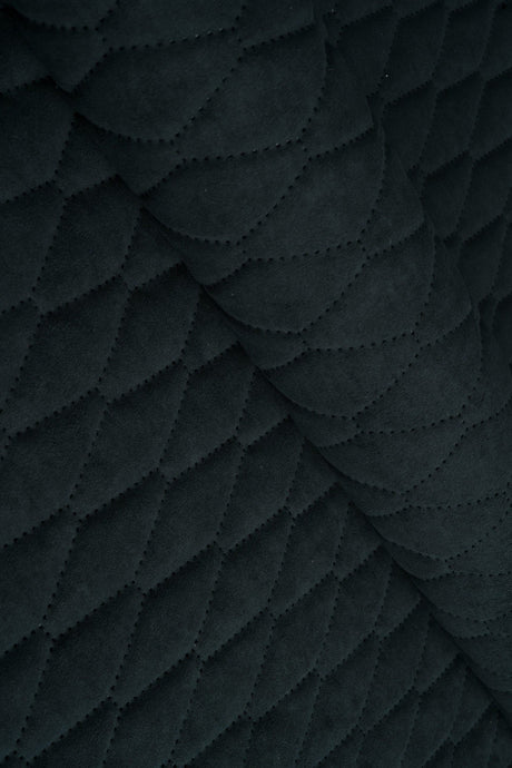 Mörk grafitsvart Uttario velvet 3D – kviltad velour med bladmönster (bild 1 av 3)