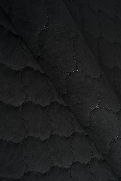 Mörk grafitsvart Uttario velvet 3D – kviltad velour med bubbelmönster (bild 1 av 3)