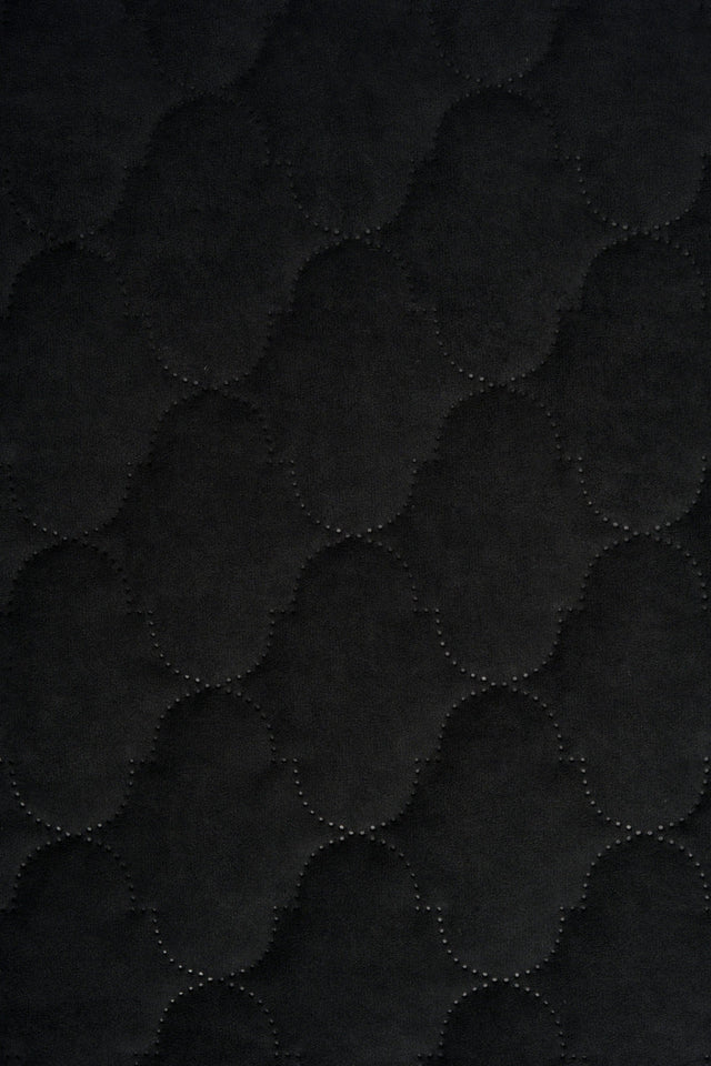 Mörk grafitsvart Uttario velvet 3D – kviltad velour med bubbelmönster (bild 2 av 3)