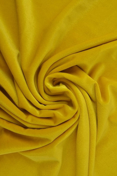 Gul velour med stretch – mjuk stickad kvalitet (bild 1 av 6)