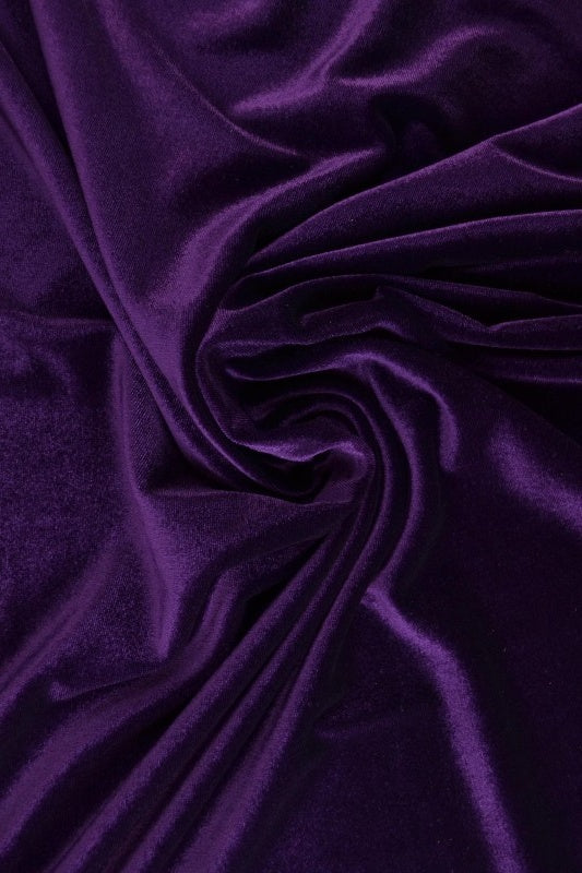 Mörklila velour med stretch – mjuk stickad kvalitet (bild 1 av 6)