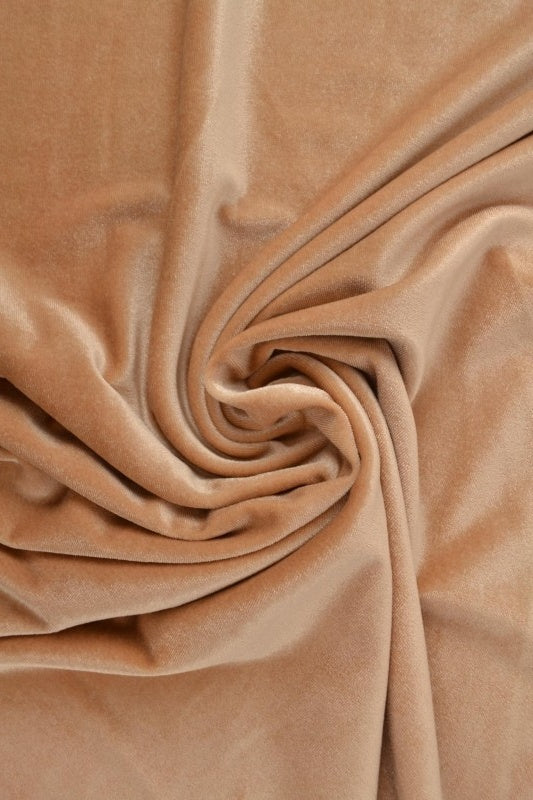 Kamelfärgad velour med stretch – mjuk stickad kvalitet (bild 1 av 6)