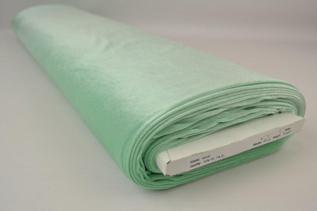 Pastellgrön velour med stretch – mjuk stickad kvalitet (bild 2 av 6)