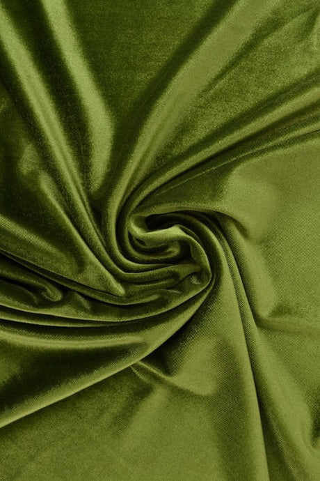 Mossgrön velour med stretch – mjuk stickad kvalitet (bild 1 av 6)