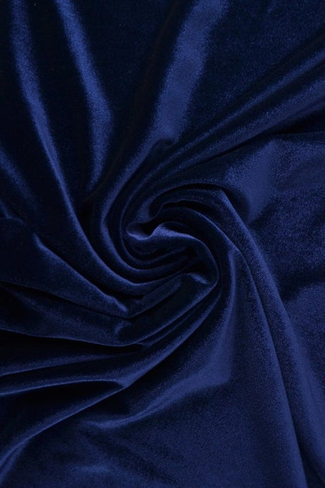 Navyblå velour med stretch – mjuk stickad kvalitet (bild 1 av 6)