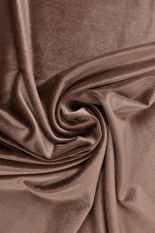 Taupefärgad velour med stretch – mjuk stickad kvalitet (bild 1 av 6)