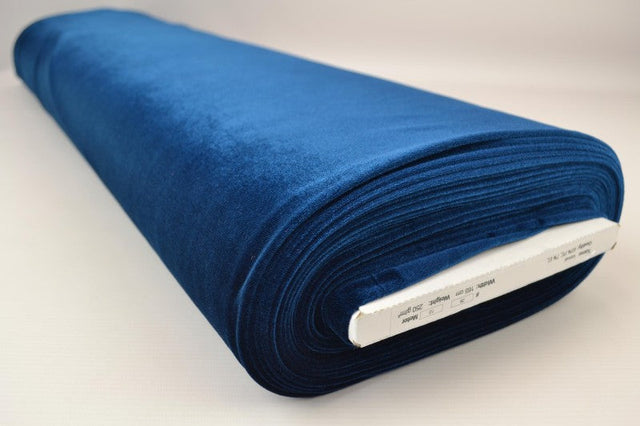 Mörk petrolblå velour med stretch – mjuk stickad kvalitet (bild 2 av 6)