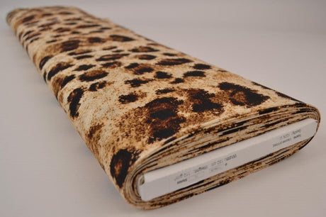 Beige & cognac viscosetyg med leopardtryck (bild 2 av 9)