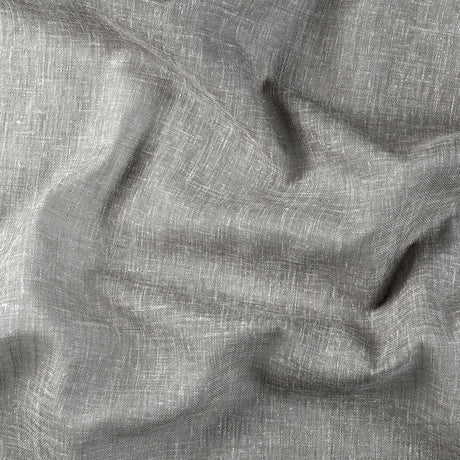 Semi-transparent voile i linnedlook, Lys grå — gardinstof i fuld bredde